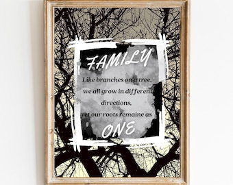 Family, Family Quote Wall Art, Printable Wall Art for Family Room Decor, Living Room Wall Art, Quote Print, Home Decor, Digital Art
