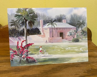 Vintage Bike Path Watercolor Cards - Boca Grande Art, Set of 10