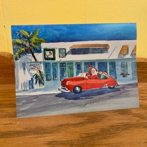 Set of 10 cards “Santa’s Temptation” from the original watercolor by Gail Cleveland