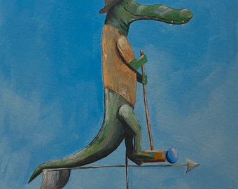Croquet Club, Boca Grande Alligator Weathervane Print