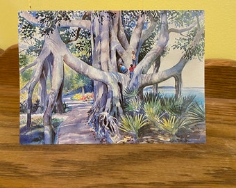 Set of 10 cards “Banyan Tree, Useppa” from the original watercolor by Wini Smart