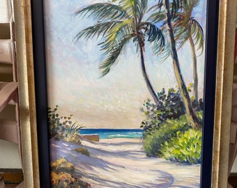 Beach Entrance, Boca Grande. Original Oil Painting by Wini Smart 12x16