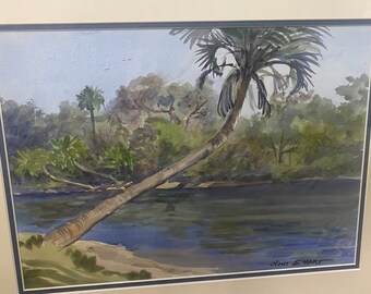 Rivers Edge, Myakka. Original Watercolor by Wini Smart 12x16