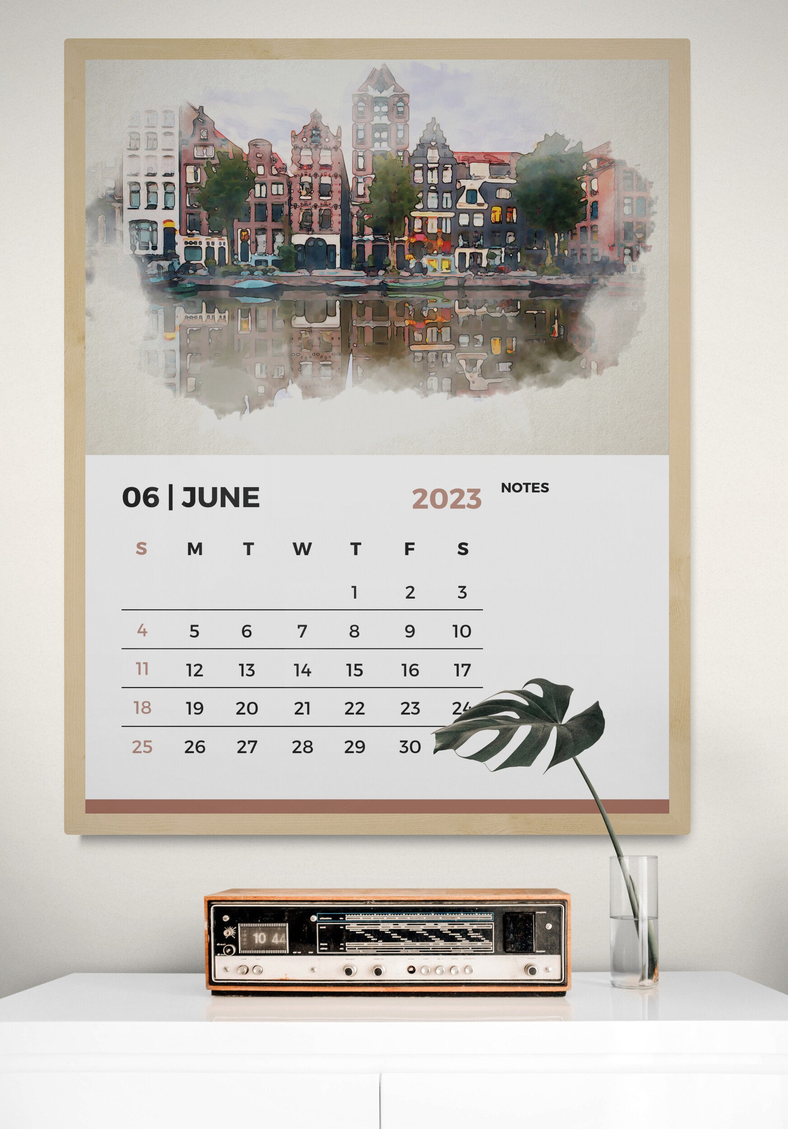 2023 Printable Travel Wall Calendar Digital Download, International