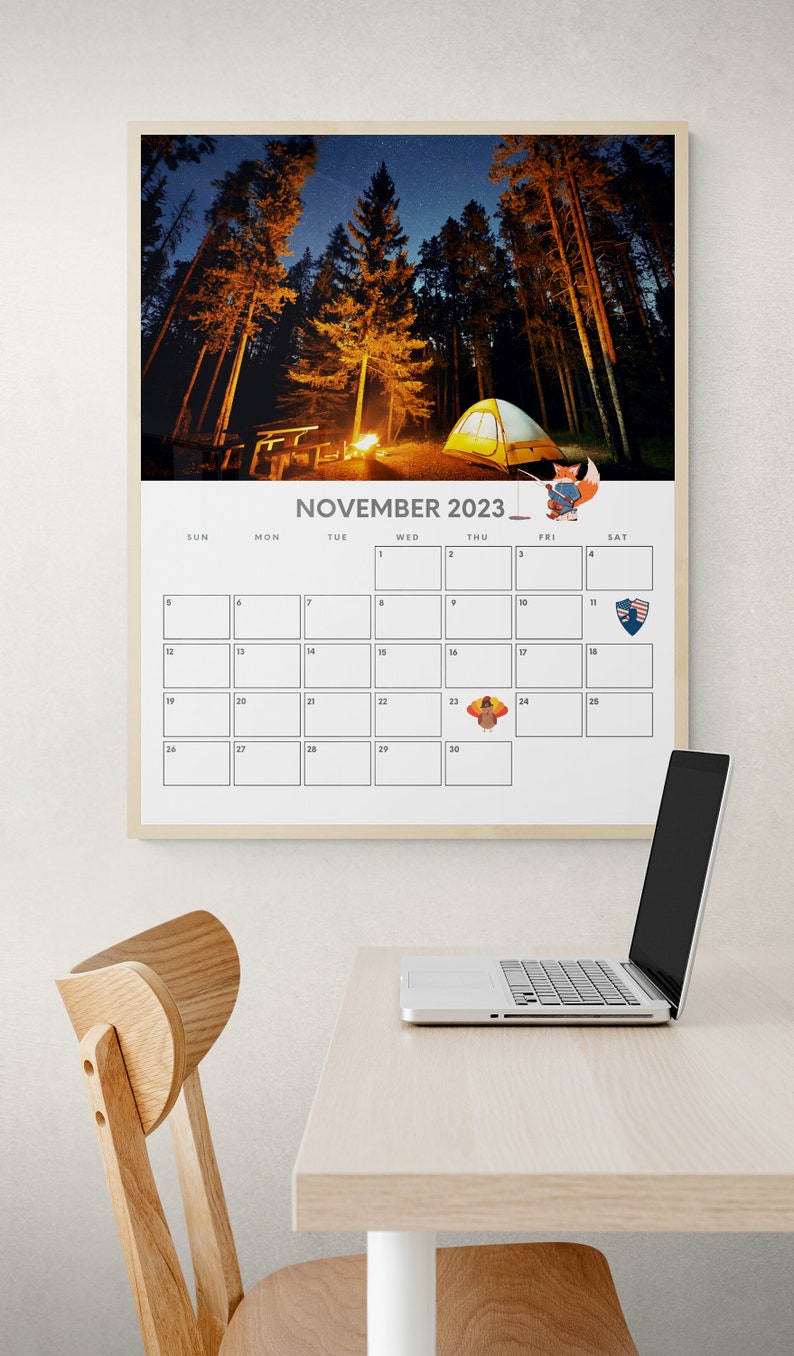 2023 Printable Camping Wall Calendar Digital Download Etsy
