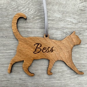 Personalised Cat Shaped Christmas Decoration