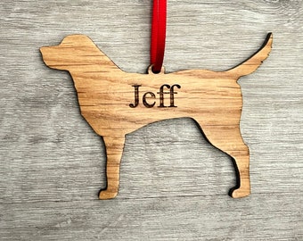 Personalised Labrador Shaped Christmas Decoration