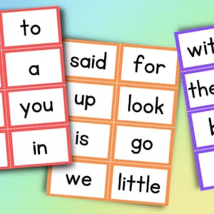 Rainbow Dolch Sight Word Flash Cards (Printable)