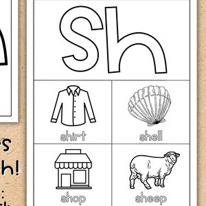 Digraphs Coloring Pages, Phonics Activity Sheets (PDF Pattern)