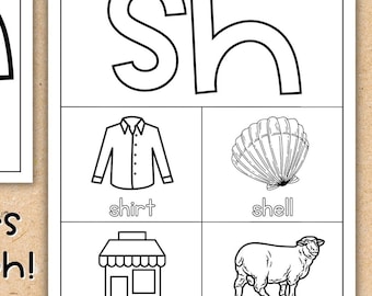 Digraphs Coloring Pages, Phonics Activity Sheets (PDF Pattern)