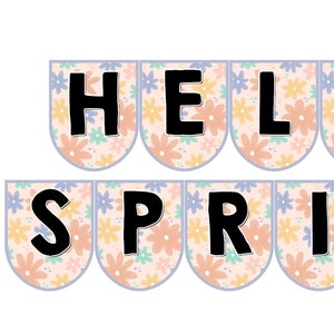Spring Bulletin Board Banner, Floral Decor (PDF Pattern)