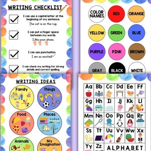 Pósteres para el centro de escritura / Decoración de ELA para el aula (descarga digital)