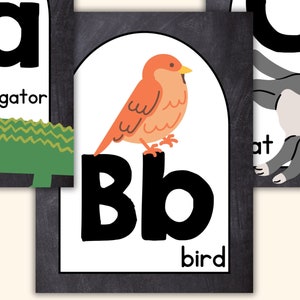 Chalkboard Alphabet Posters | Farmhouse Classroom Decor (PDF)