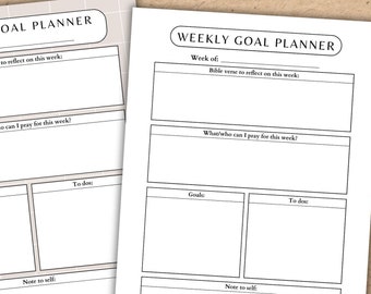 Christian Weekly Goal Planner Printable – Bible Study, Homeschool (PDF)