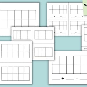 Ten Frames Math Worksheets: Addition Templates (PDF Download)
