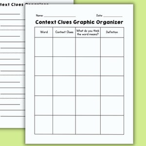 Organizadores gráficos de contexto: hojas de trabajo de ELA (PDF)