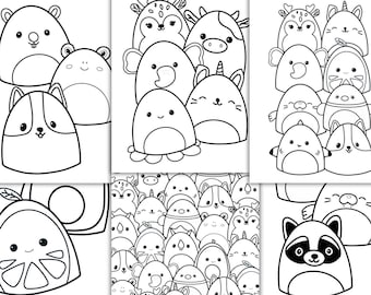 Squishmallow Coloring Pages Squishmallow Party Supplies Squishmallow Printables Squishmallow Party Favor Activities Animal Coloring Pages