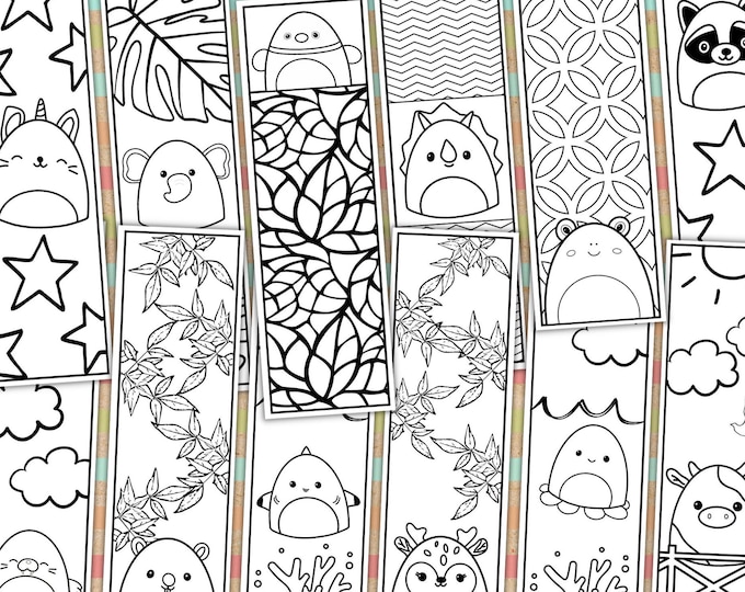 Squishmallow Art Bookmarks Printable Bookmarks Squishmallow Party Favors Squishmallow Printables ...