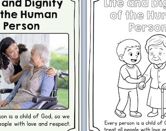 Catholic Social Teaching Posters & Coloring Pages | Classroom Decor (Digital Download)