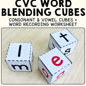 CVC Phonics Activity CVC Word Blending CCVC Blending Activity Writing Cvc Words Phonics Worksheets Phonics Kindergarten Activity Cvc Center