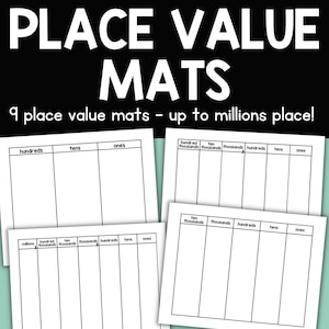 Place Value Mats Printable Place Value Chart Math Center Graphic Organizer Homeschool Printables School Math Center Printables