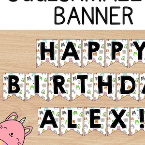 Squishmallow Birthday Banner Flags Squishmallow Custom Banner Squishmallow Printable Digital Download Squishmallow Party Supplies Decor