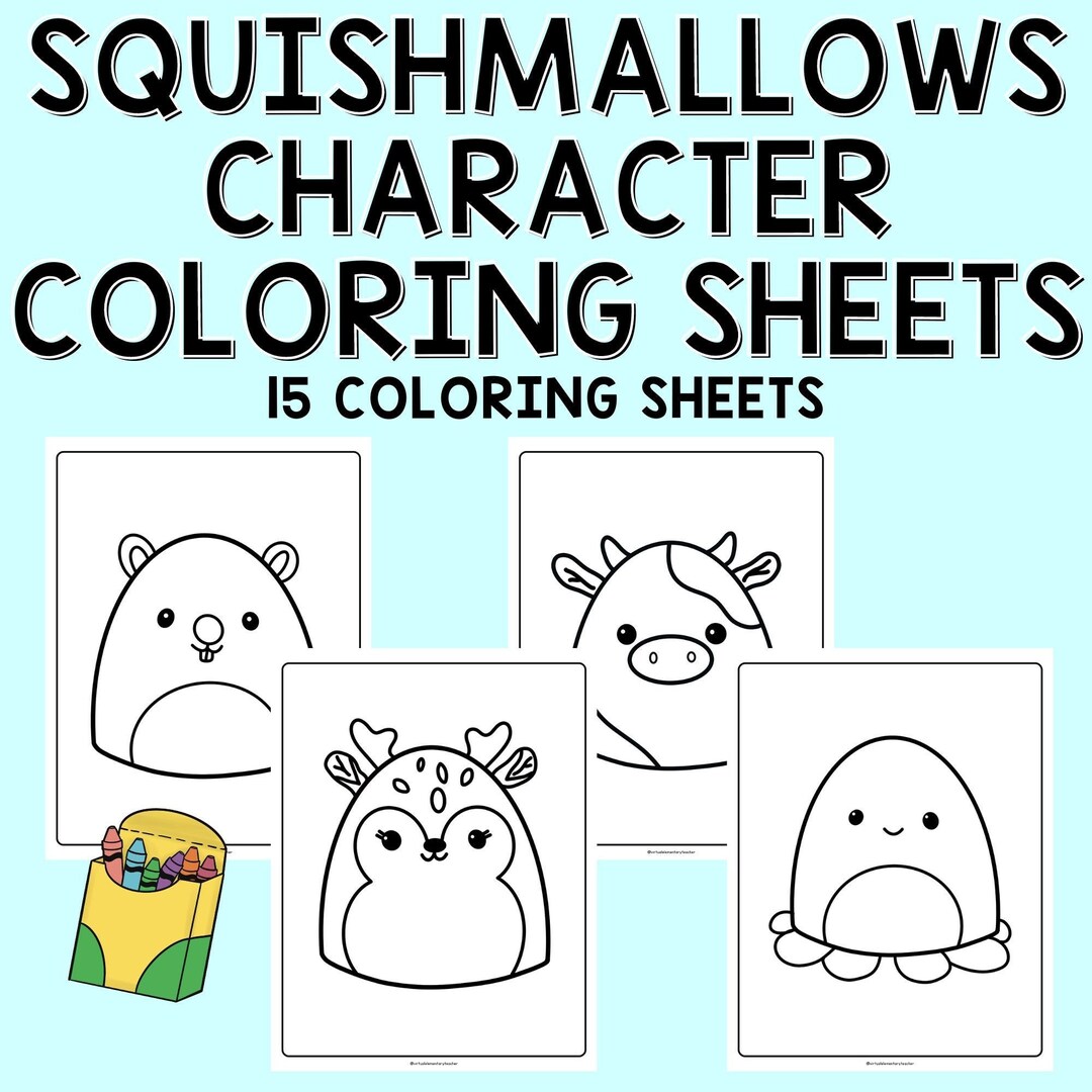 Stuffed Animal Squishmallow Coloring Sheets Squishmallow - Etsy