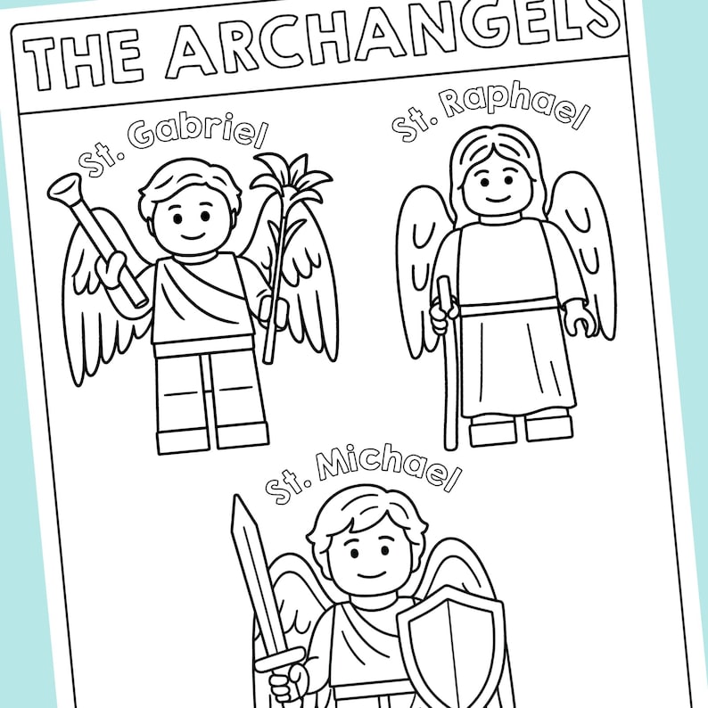 Catholic Archangel Coloring Pages | St. Gabriel, Michael, Raphael (PDF ...