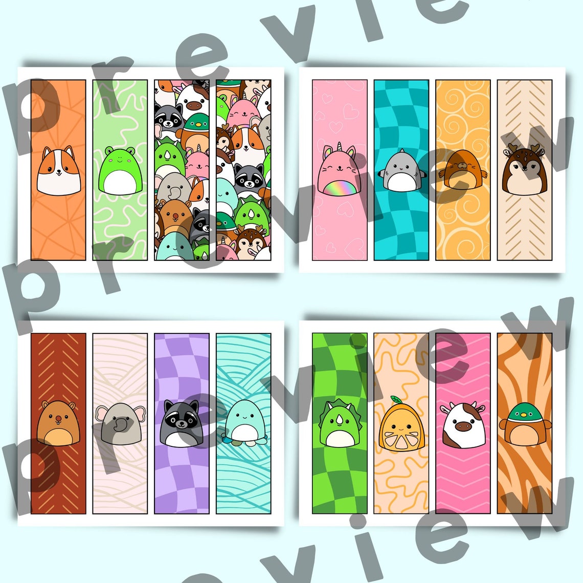 Squishmallow Printable Bookmarks Squishmallow Party Favors Squishmallow Bookmarks Squishmallow ...