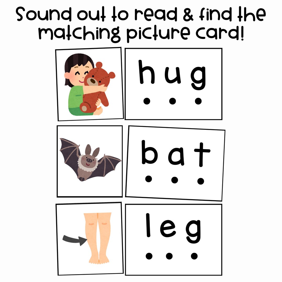 CVC Words Printable | Kindergarten Phonics | Short Vowel Word Cards ...