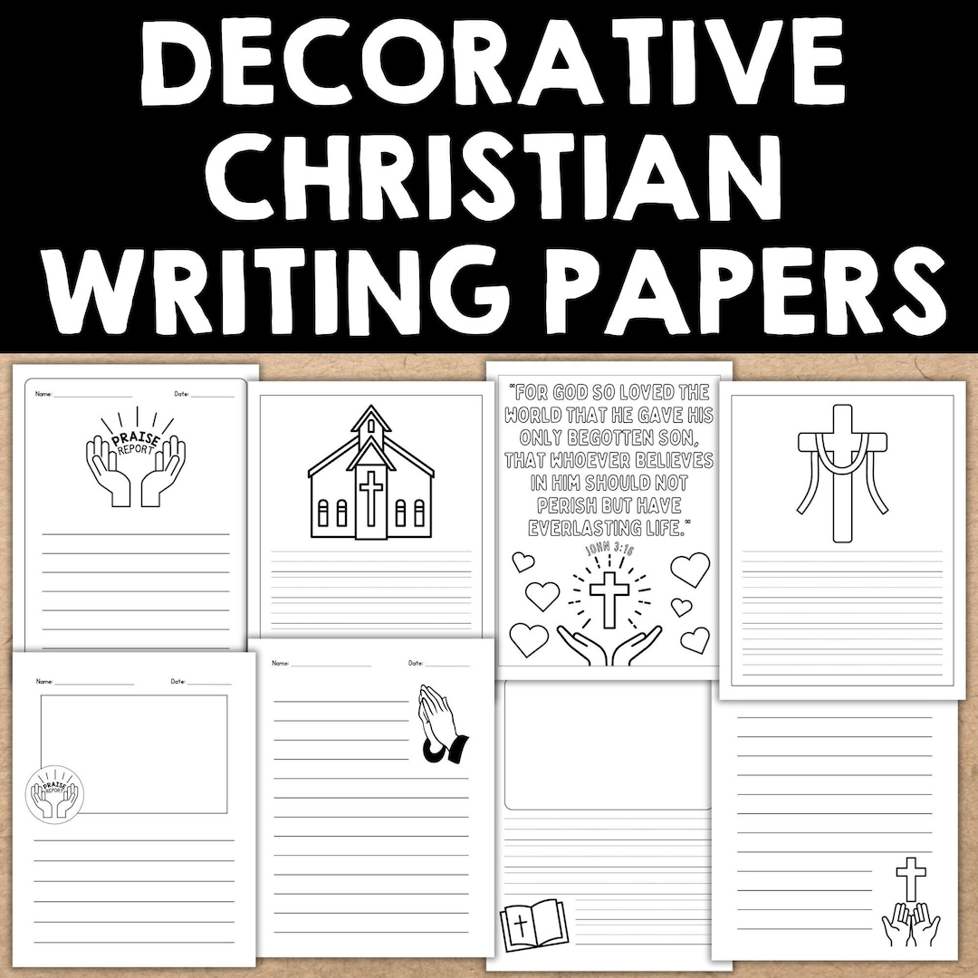 Christian Writing Worksheets Christian Decorative Writing Papers ...