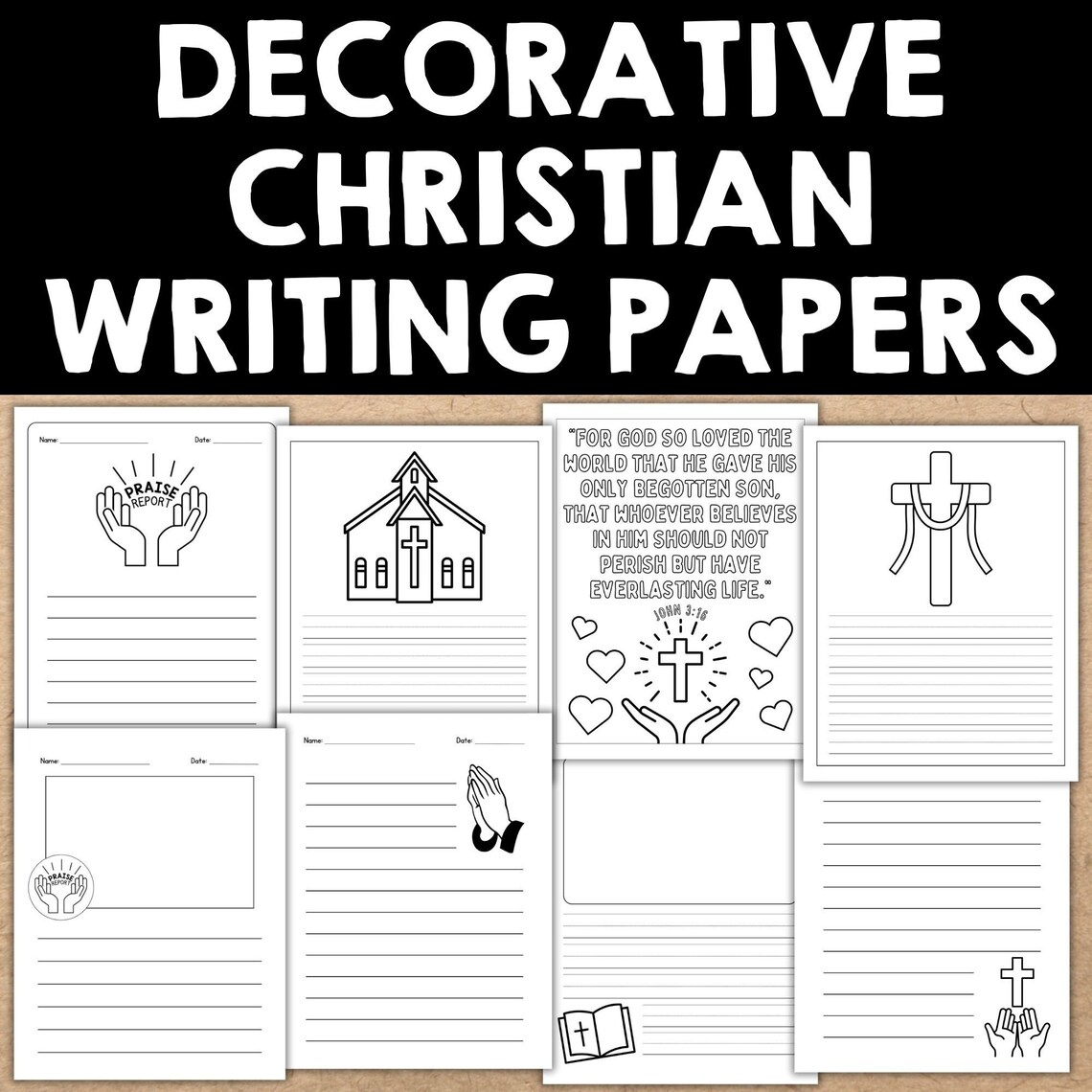 Christian Writing Worksheets Decorative Christian Writing Papers ...