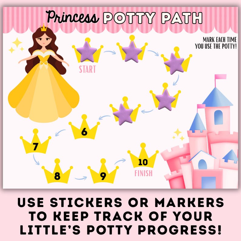 Princess Potty Training Chart Printable | Girl Potty Reward Chart ...