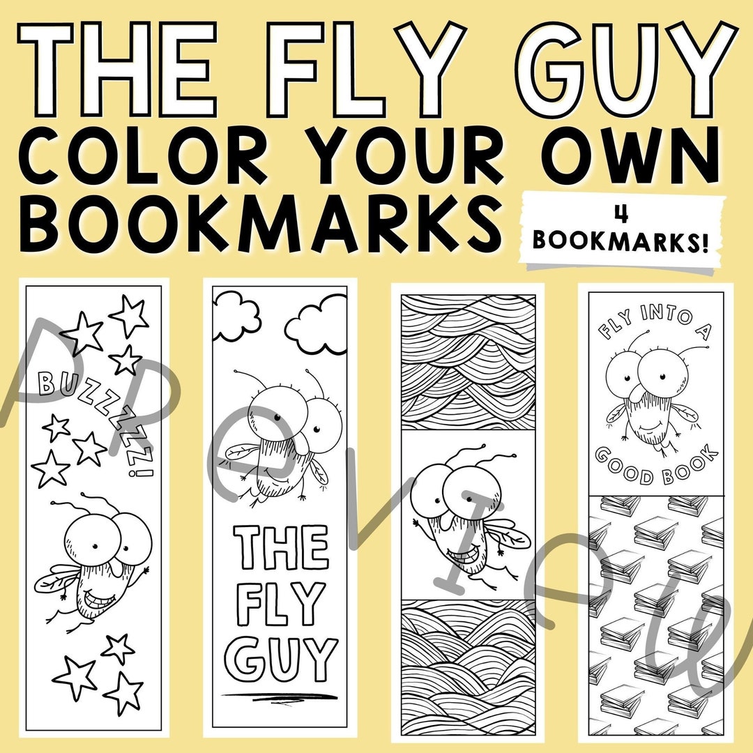 Fly Guy Printable Bookmarks to Color Printable Bookmarks Fly Guy Book ...