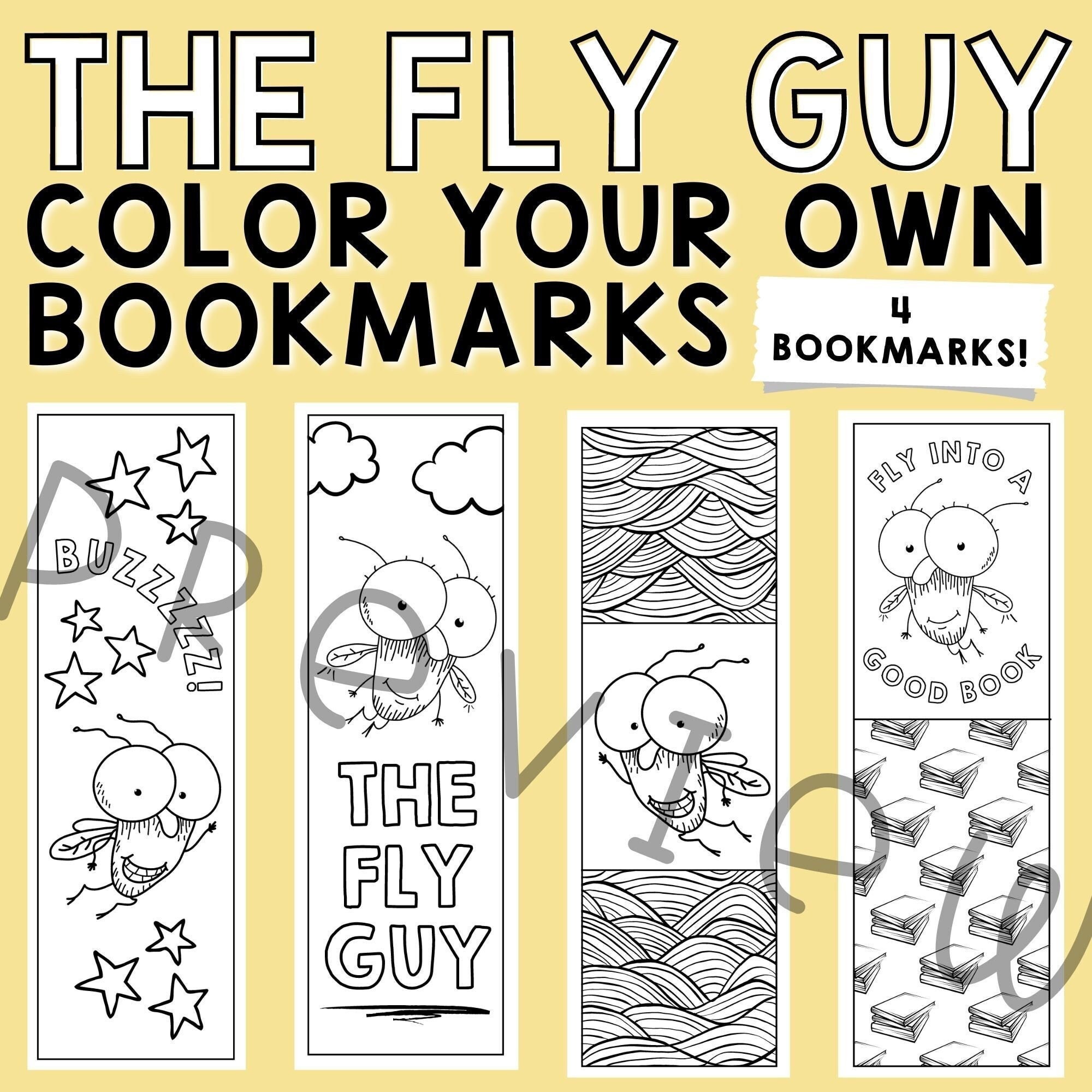 Fly Guy Printable Bookmarks to Color Printable Bookmarks Fly Guy Book ...