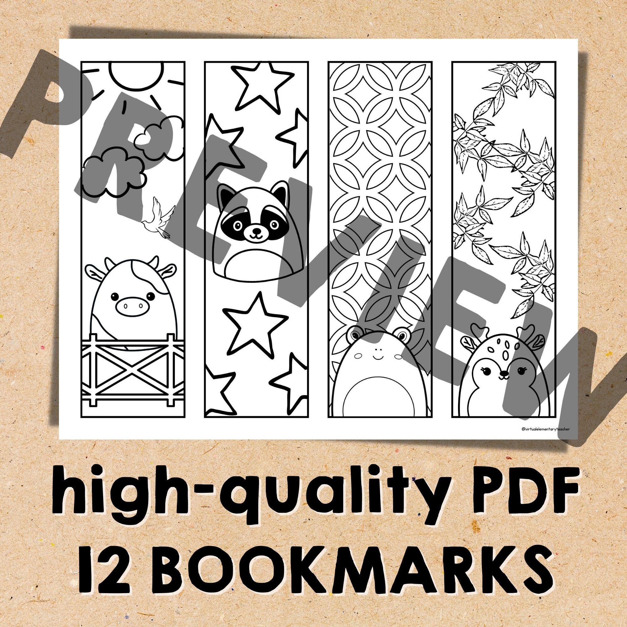 Squishmallow Art Bookmarks Printable Bookmarks Squishmallow Party