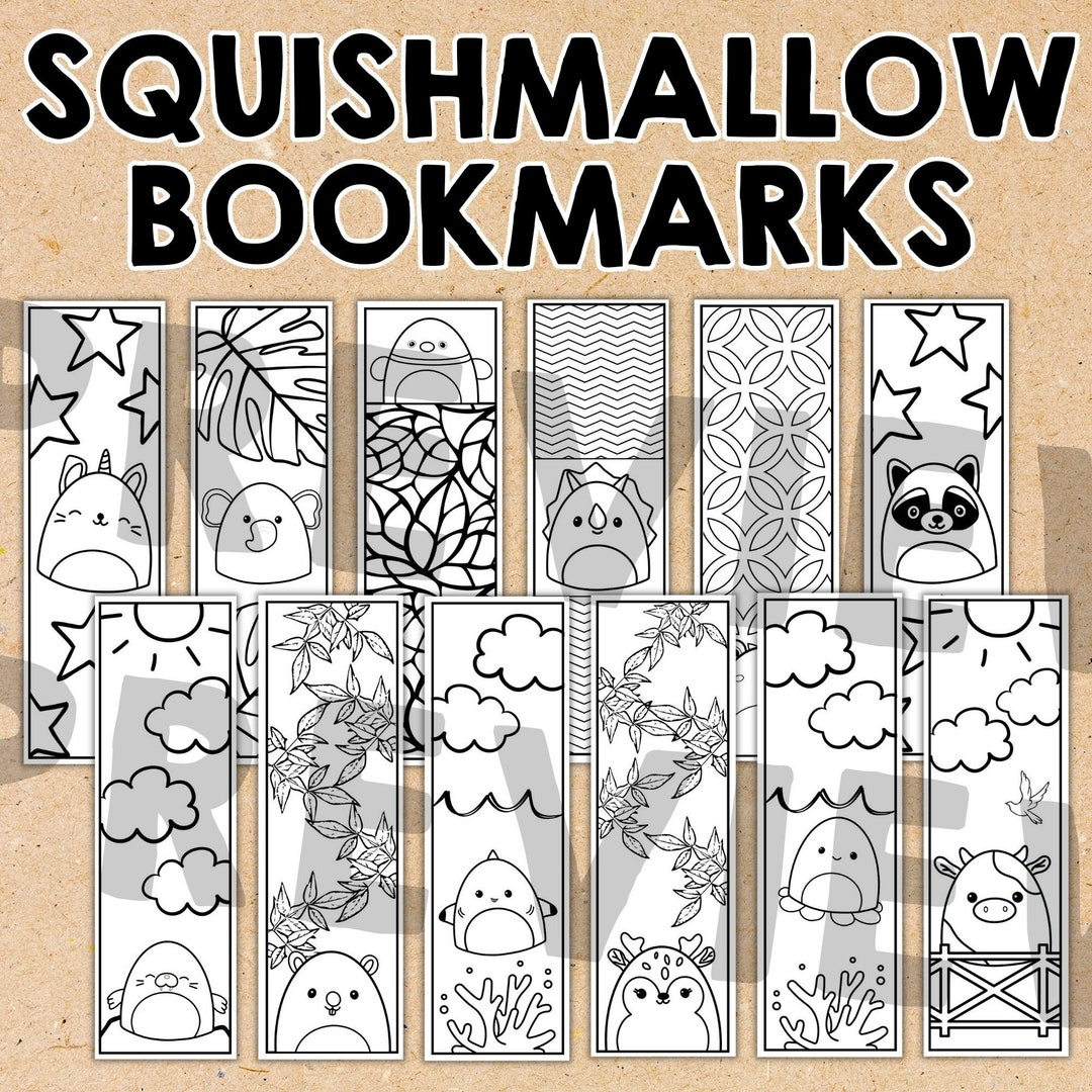 Squishmallow Bookmarks Squishmallow Animal Coloring Pages - Etsy