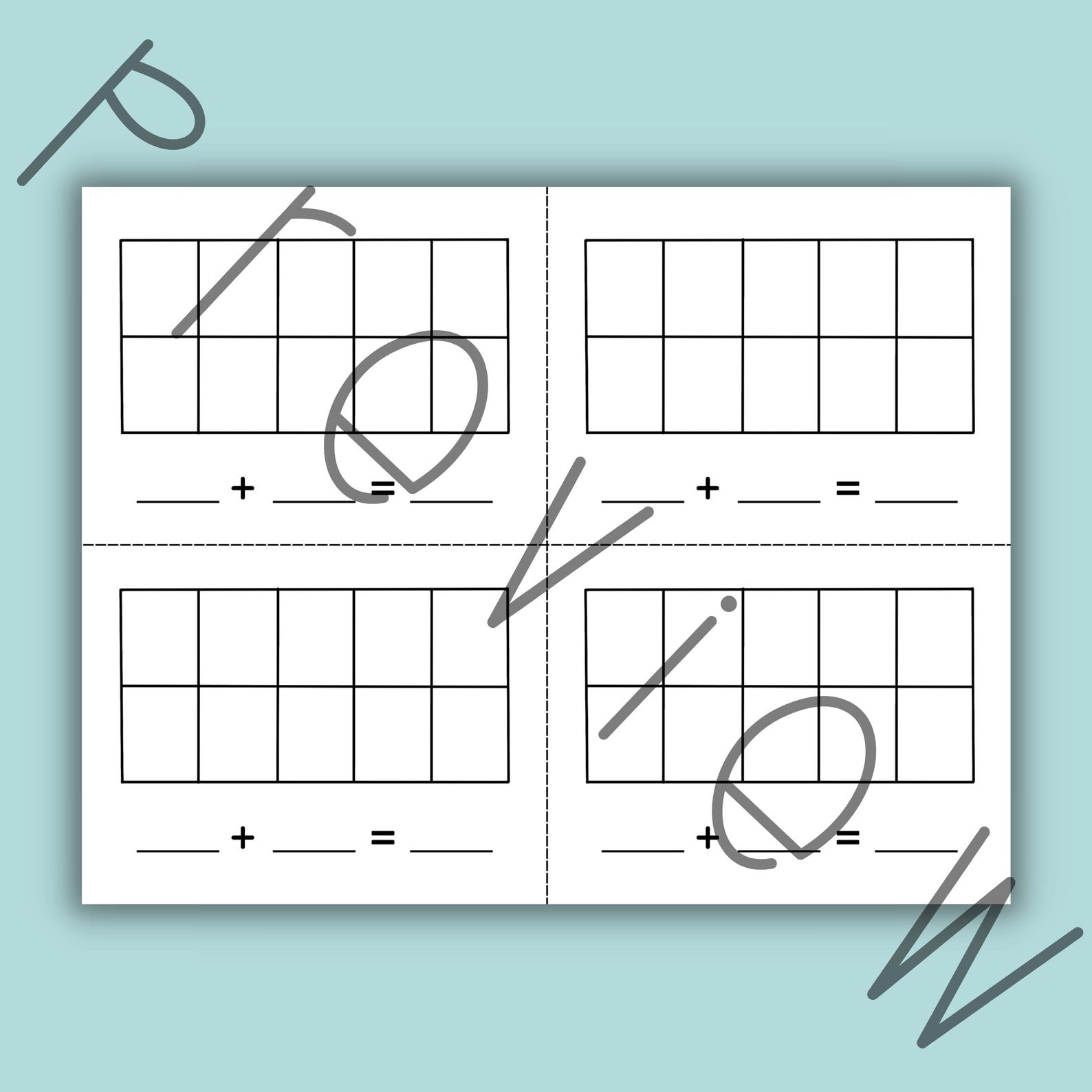 Ten Frames Worksheets Printable Ten Frame Mats Ten Frame Templates ...