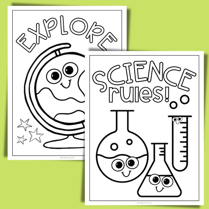 Science Coloring Pages Globe Beaker Cartoon Coloring Pages for