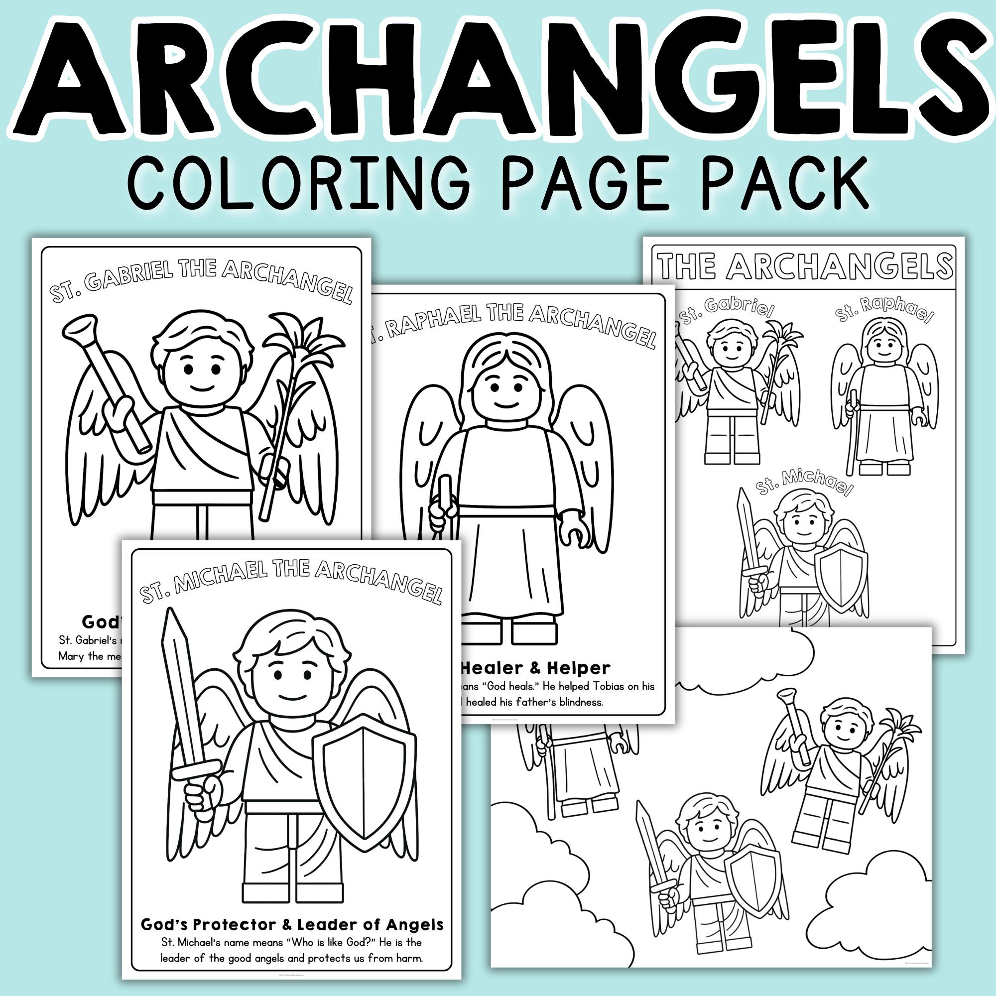 Catholic Archangel Coloring Pages | St. Gabriel, Michael, Raphael (PDF ...