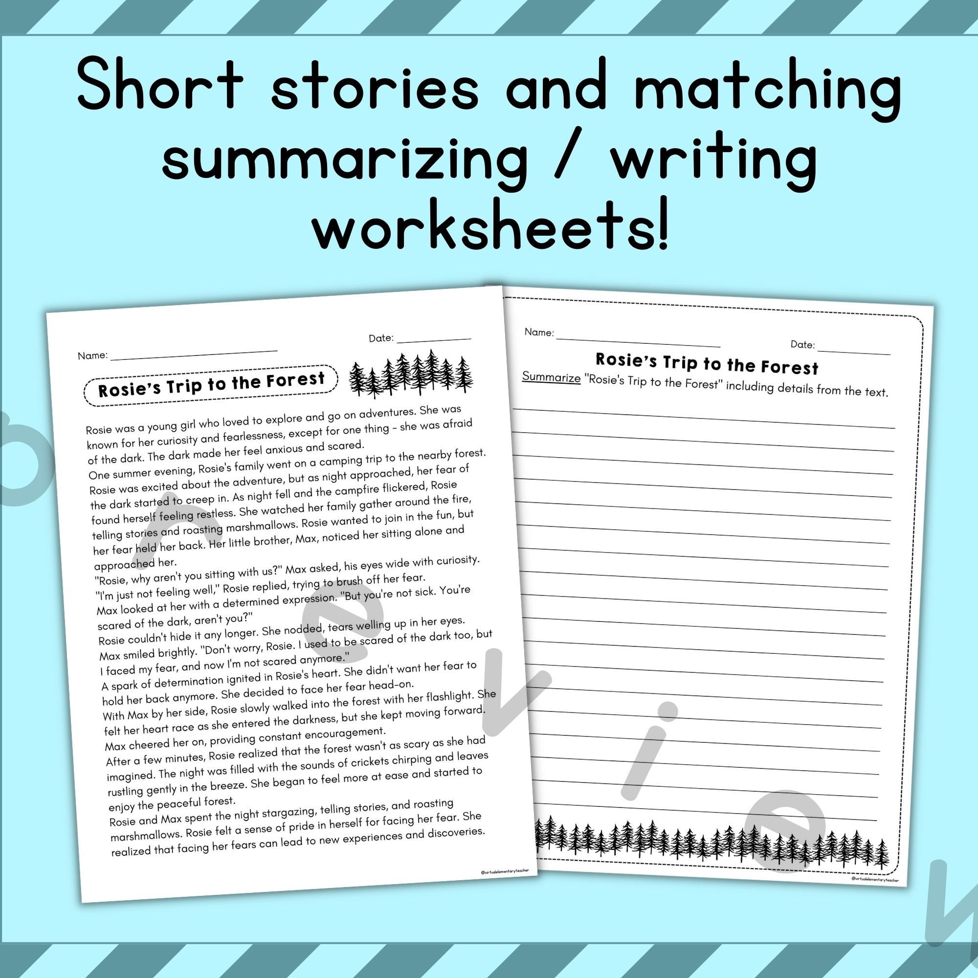 Reading Comprehension Passages and Summarizing Worksheets (PDF) - Etsy