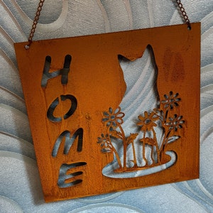 Metal sign rust/hanging decoration/rust decoration/decoration/cat/garden decoration