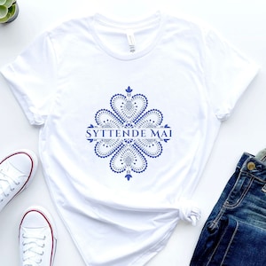 Norwegian Rosemaling Scandinavian T-Shirt, Stoughton, Norway Shirt, Norway Gift, May 17th, Au pair Gift, Au pair Shirt, Norway, Syttende Mai