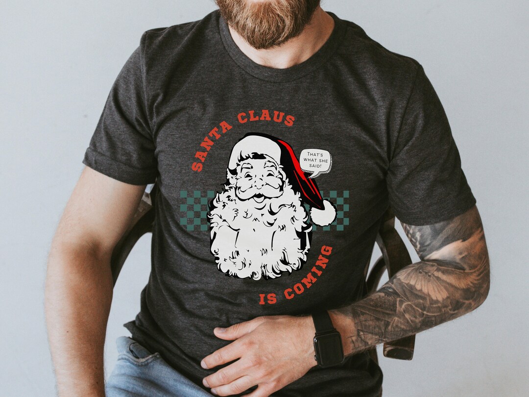 Santa Shirt, Mens Christmas Tree, Lay Under the Tree Xmas Tee