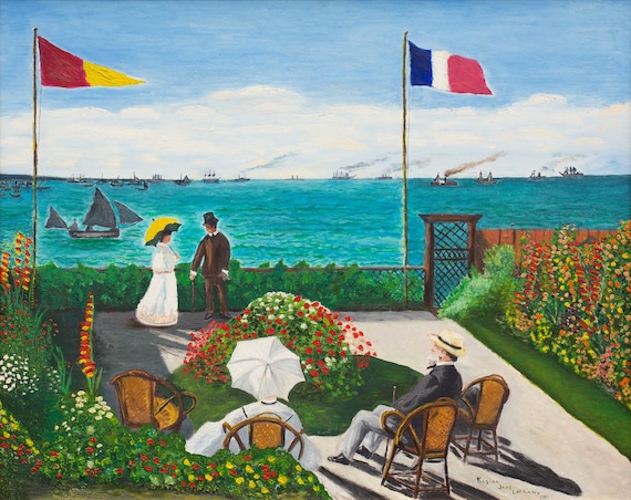 クロード・モネ、「Trerrace at Sainte-Adresse」、厳選 クロード・モネ、「Trerrace at Sainte-Adresse」、厳選