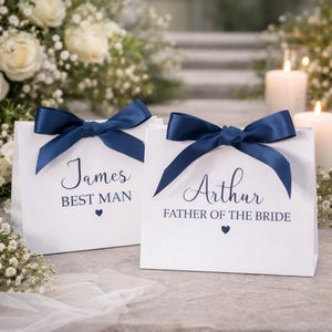 Personalised gift bags with ribbon for Bridesmaids, Birthdays, Weddings, Mother of the Bride, Maid of Honour, Groom, Best Man, any age& name
