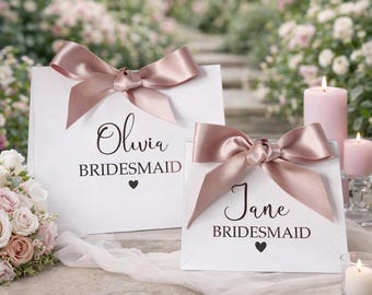 Personalised gift bags for Bridesmaids, Birthdays, Weddings, Mother of the Bride, Maid of Honour, Groom, Best Man, any age& name