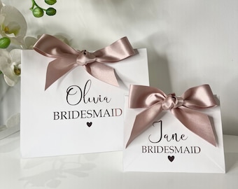 Personalised gift bags for Bridesmaids, Birthdays, Weddings, Mother of the Bride, Maid of Honour, Groom, Best Man, any age& name