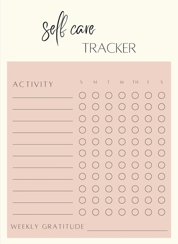 Self Care Tracker and Bucket List Etsy