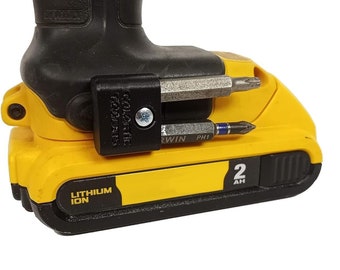 MAGNETIC Bit Holder for DEWALT 20V Drill or Craftsman V20 Drill - Side Mounted - Strong Magnets - Low Profile Design - Galactic Gadgets